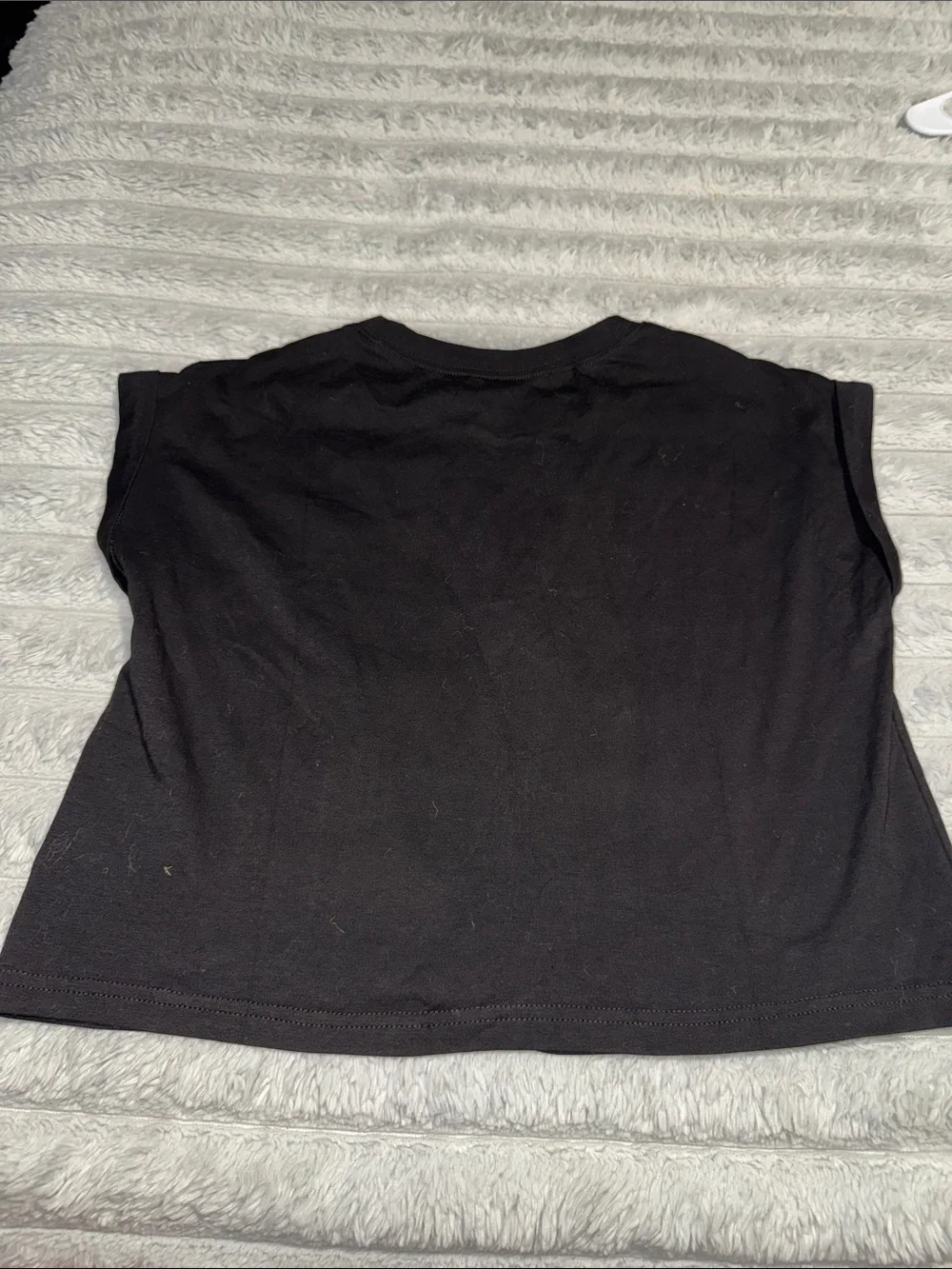 Girls' Black Short Sleeve Cropped Tee